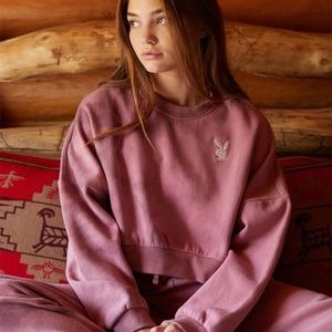 playboy Pacsun mauve cropped sweater
